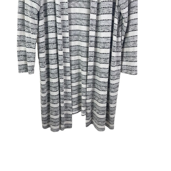 Lane Bryant 22/24 Rayon Blend Open Front Long Soft Knit Duster Striped Cardigan - Picture 6 of 15